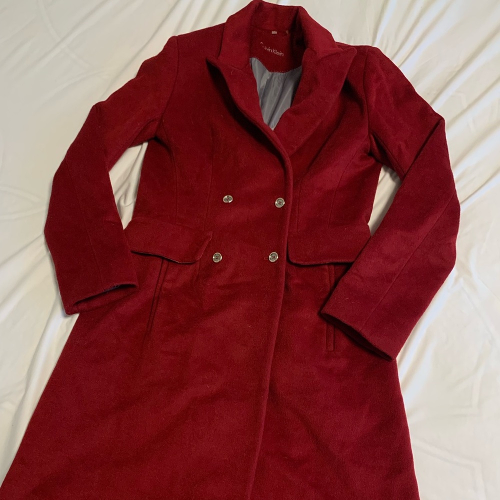 Red Calvin Klein PeaCoat